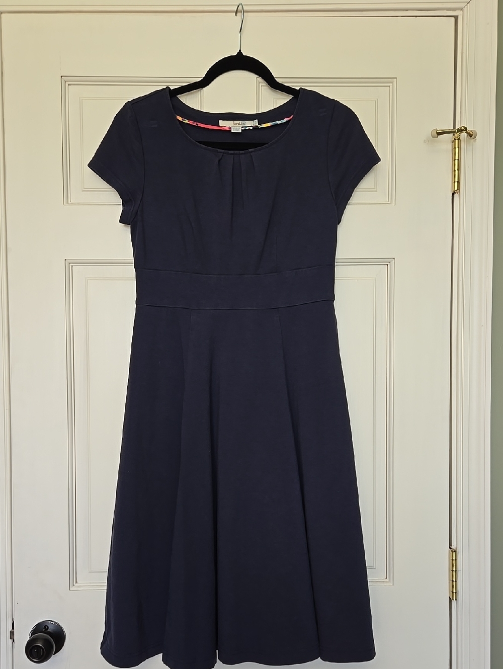 Boden Navy Short-Sleeve Midi Dress